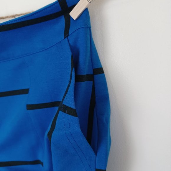 NY&C Women's Wide Leg Capri Ponte Pant High-Waist Stretch Print Blue Size Medium - Picture 7 of 11